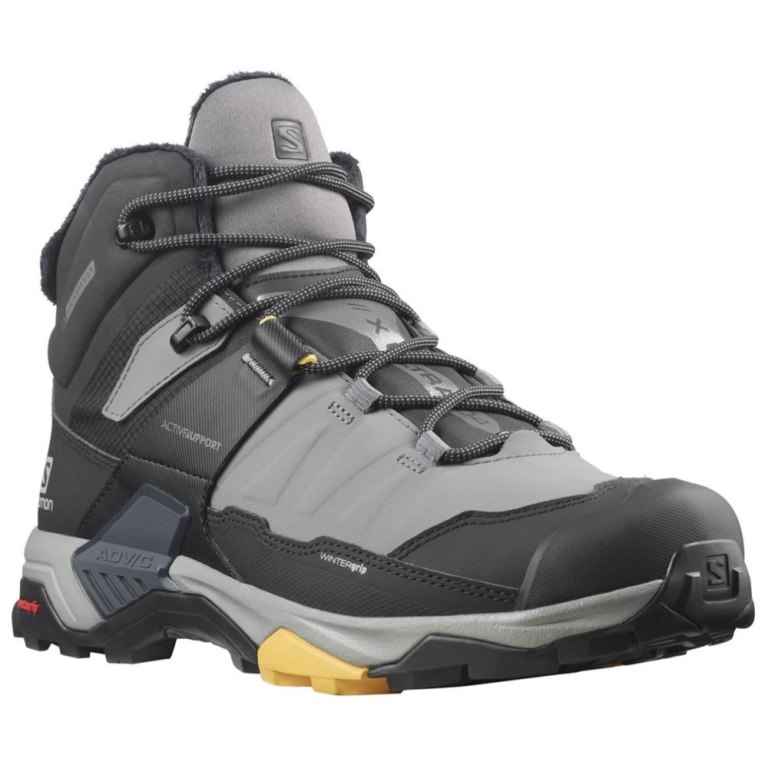 Botas de Invierno Salomon X Ultra 4 Mid Invierno Thinsulate Climasalomon Impermeables Hombre Negros Grises | MX MZOC056